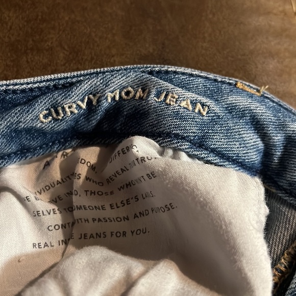 American Eagle pants curve mama jeans their size 12 long got holes at the knees - Picture 3 of 4